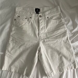 White denim shorts